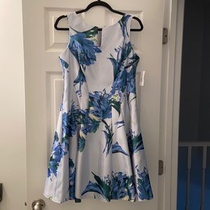 dressbarn, Light Blue Dress with Flowers, Size 10